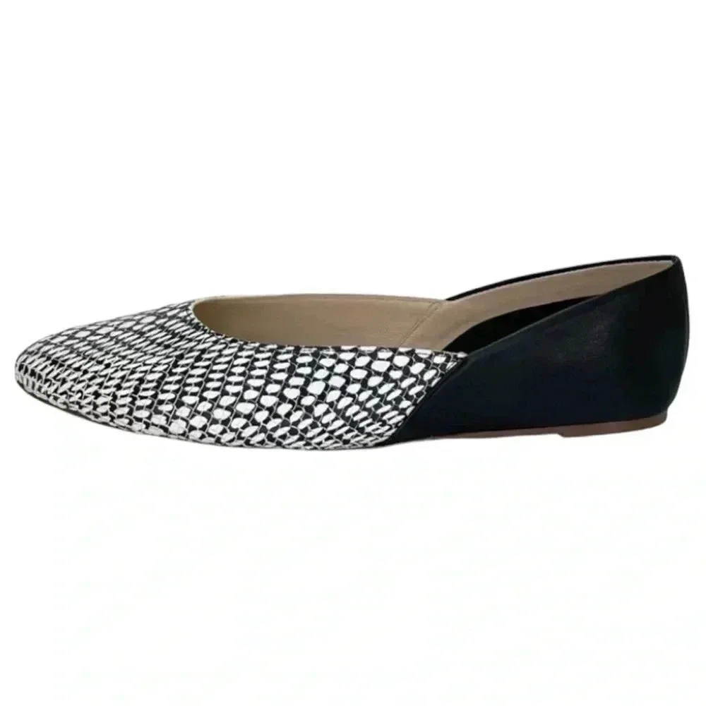 Botkier Britt Womens Flats 5M Leather Snake Print Slip On